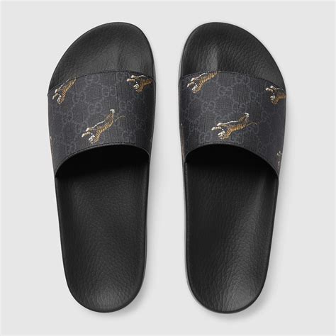 gucci sandals mens tiger|gucci tiger slip on.